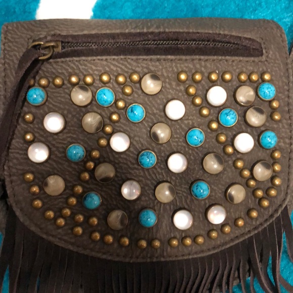 Free People CrossBody Fringed Jeweled Purse - Picture 2 of 8